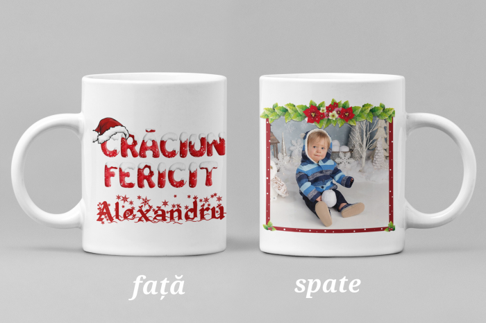 Cana personalizata  cu nume si poza - CRACIUN FERICIT model 5 [4]