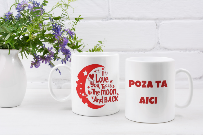 Cană personalizată cu poză – I LOVE YOU TO THE MOON – cadou romantic [2]
