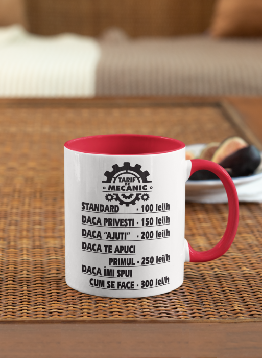 Cana personalizata cu poza / mesaj - Tarif de mecanic [4]