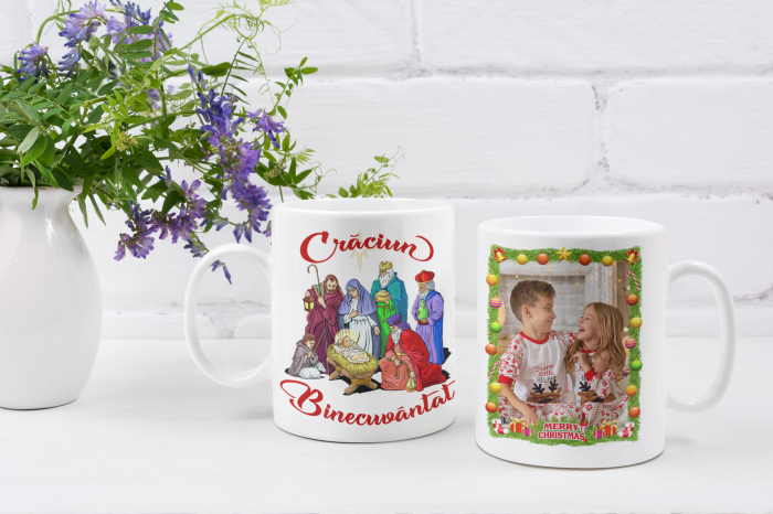 Cana personalizata cu poza - Craciun Binecuvantat [3]