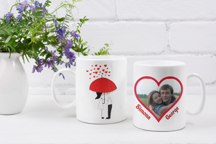 Cana personalizata cu poza si mesaj - Dragoste sub umbrela [3]