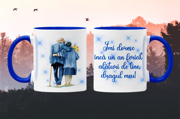 Cana personalizata cu poza si mesaj - Inca un an fericit cu tine [2]