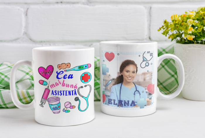 Cană personalizată - CEA MAI BUNĂ ASISTENTĂ [4]
