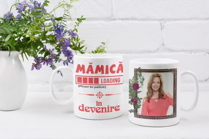 Cană termosensibilă personalizată – Mămica în devenire – cu poză viitoare mamă [2]
