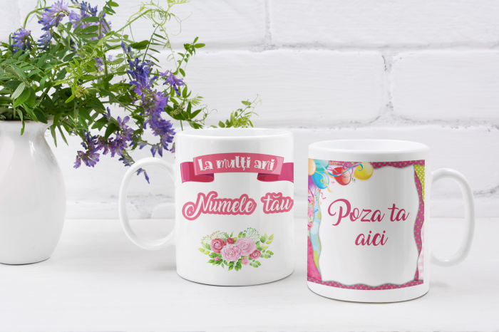 Cana personalizata cu poza si mesaj - LA MULTI ANI [2]