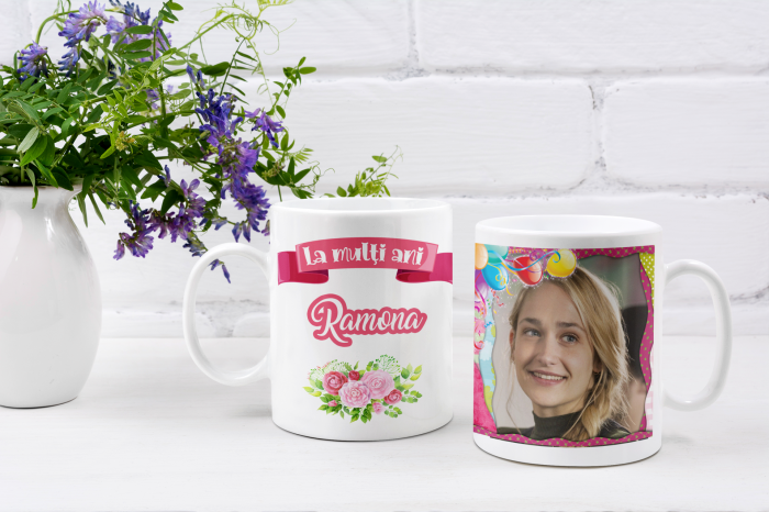 Cana personalizata cu poza si mesaj - LA MULTI ANI [3]