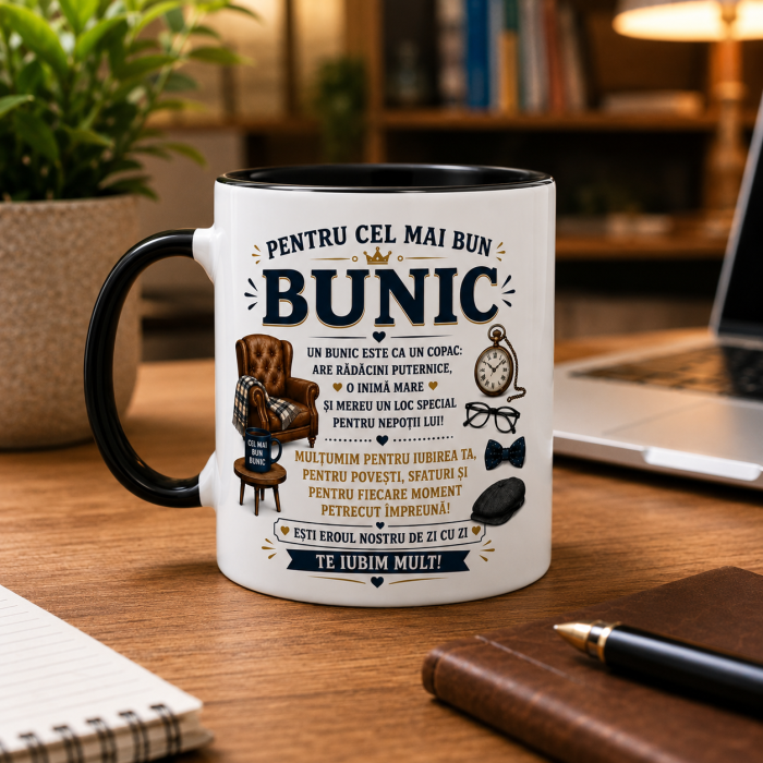 Cană personalizată pentru bunic cu fotografie și nume [4]