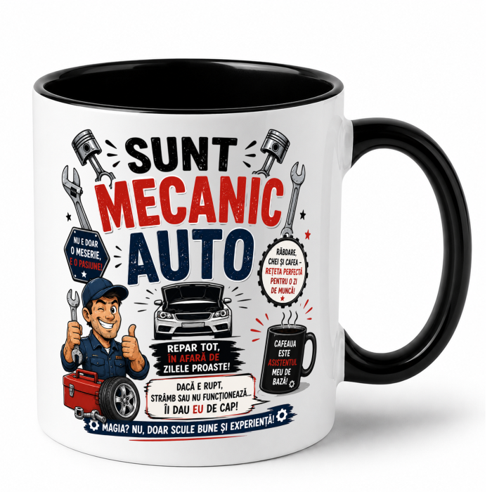 Cana personalizata - SUNT MECANIC AUTO [4]