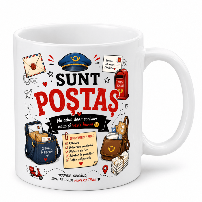 Cana personalizata - SUNT POȘTAȘ [2]