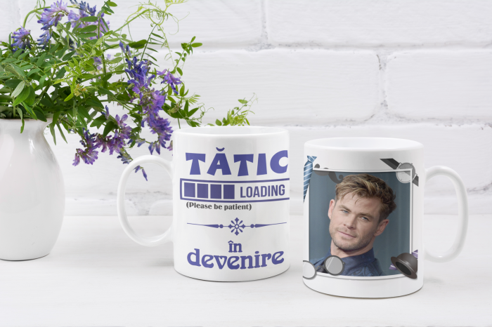 Cană termosensibilă personalizată – Tătic în devenire – cu poză viitor tată [2]