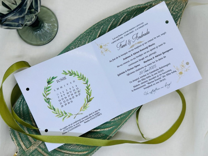 Invitatie nunta floral cod 1852 LUX [2]