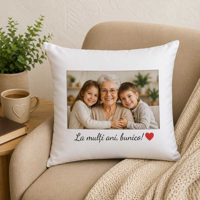 Pernă personalizată cu poză și mesaj [2]