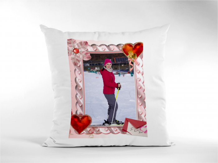 Perna personalizata cu poza si mesaj - I Love You [2]