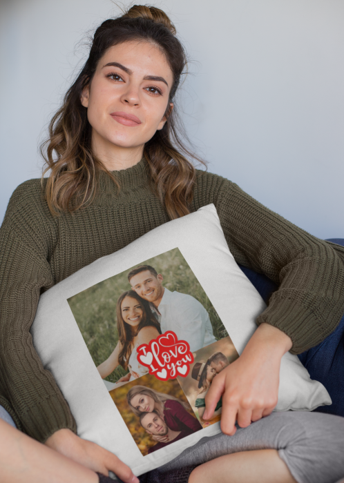 Perna personalizata cu trei poze I LOVE YOU [2]