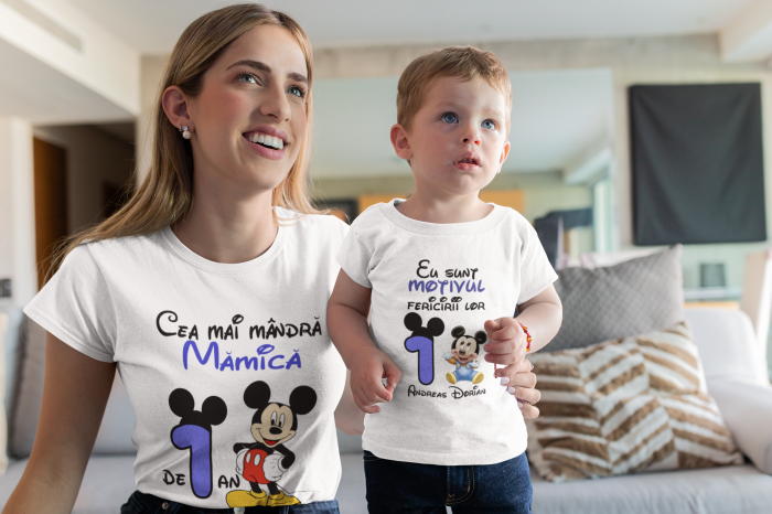 Set tricouri pentru familie cu mesaj - Aniversar Mickey [3]