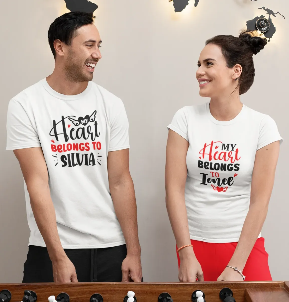 Set tricouri personalizate cu mesajul MY HEART BELONGS TO ... [2]