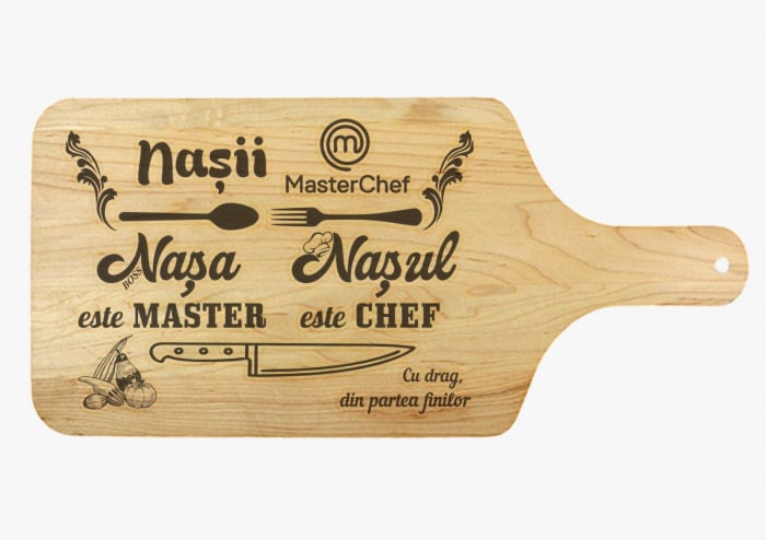 Tocator lemn personalizat prin gravura - Nasii Master Chef [1]