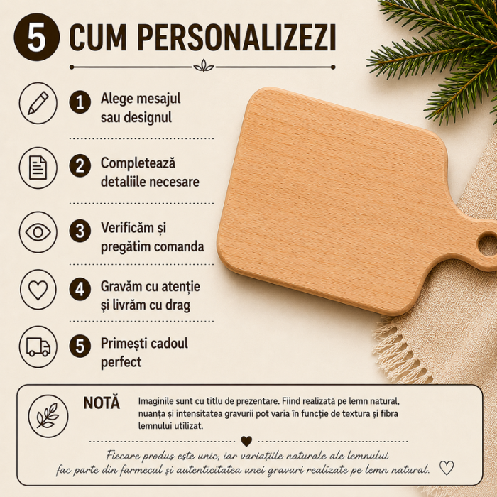 Tocător personalizat din lemn | Cadou pensionare [5]