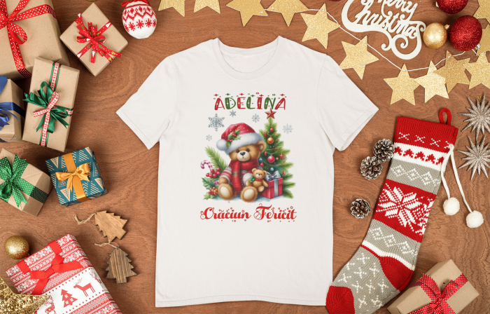 Tricou personalizat cu nume - CRACIUN FERICIT (URSULET) [2]