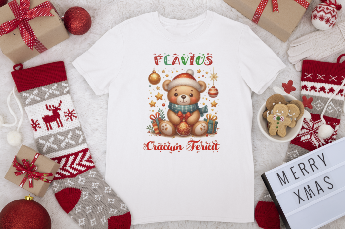 Tricou personalizat cu nume - CRACIUN FERICIT (URSULET) [1]