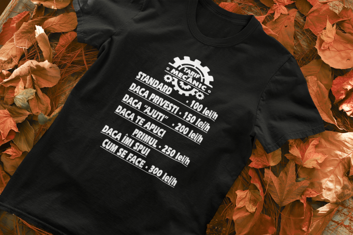 Tricou personalizat cu mesaj - Tarif de mecanic [2]
