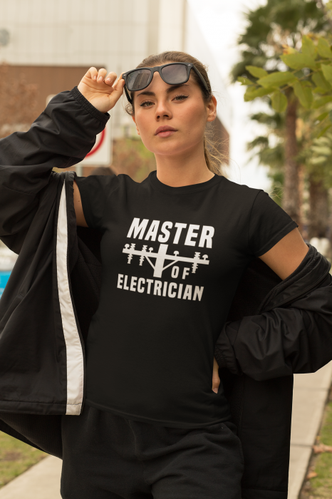 Tricou personalizat cu mesaj - Master of Electrician [4]