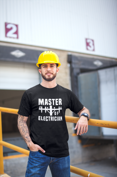 Tricou personalizat cu mesaj - Master of Electrician [6]