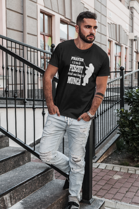 Tricou personalizat cu mesaj - Pescar 4 - Prefer o zi de pescuit [2]