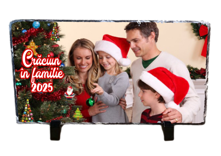 Ardezie personalizata cu poza (14x29 cm) - CRĂCIUN [1]