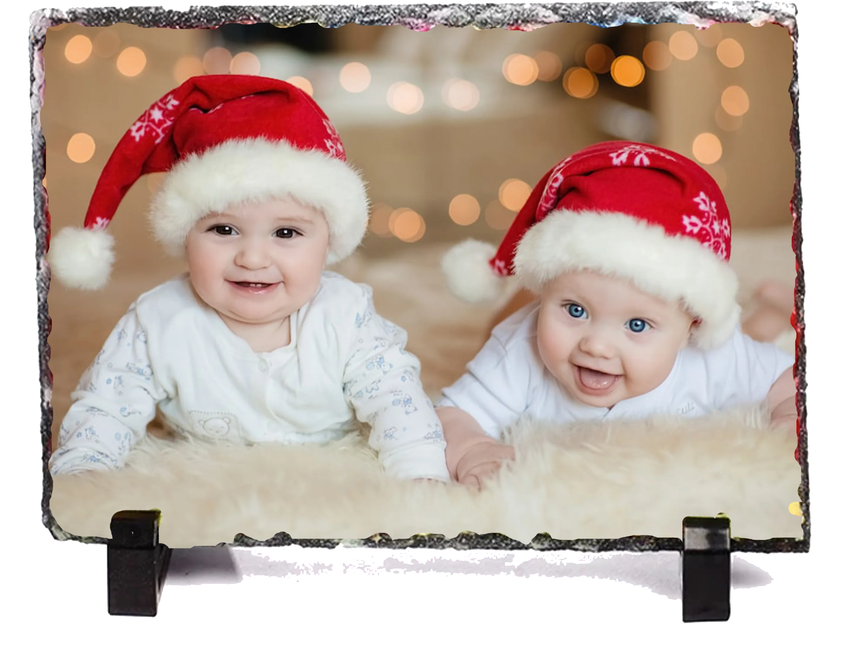 Cadouri de Craciun - Ardezie personalizata cu poza (15x20 cm) - CRĂCIUN