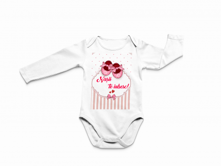 Body personalizat - Bavetica personalizata cu mesaj Nasii Te Iubesc