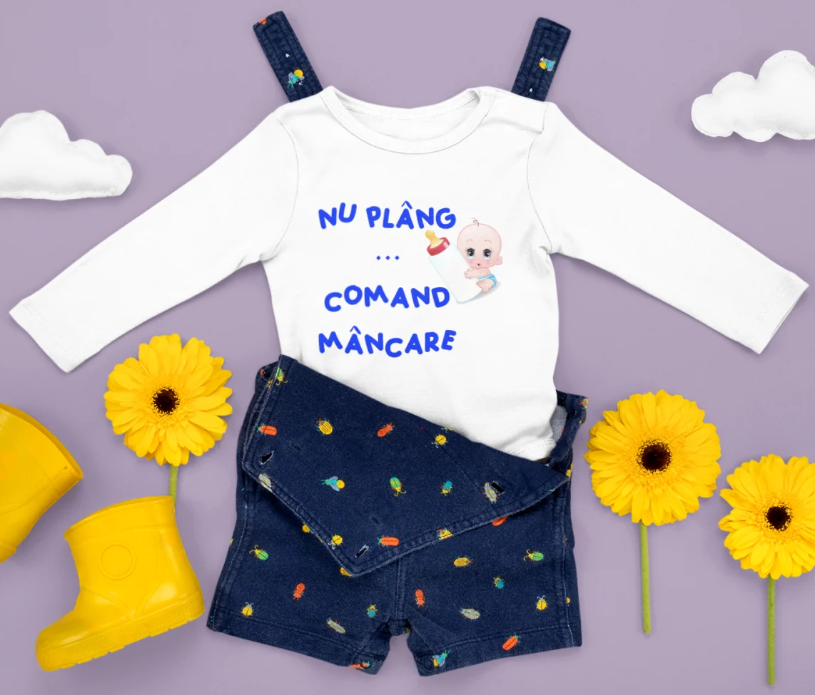 Body personalizat - Body Personalizat Nu Plang, Comand Mancare, Baiat