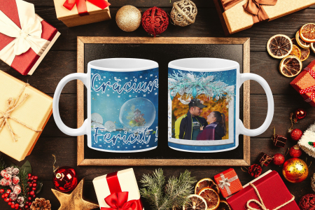 Cana personalizata - Cana personalizata cu poza si mesaj - Craciun Fericit! 2
