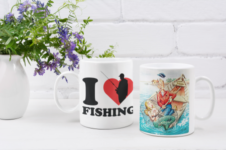 Cana personalizata - Cana alba pescuit - I Love Fishing