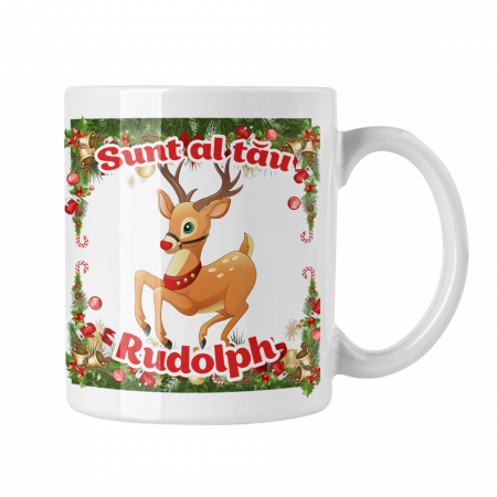 CADOURI DE SEZON - Cana personalizata cu poza - Rudolph
