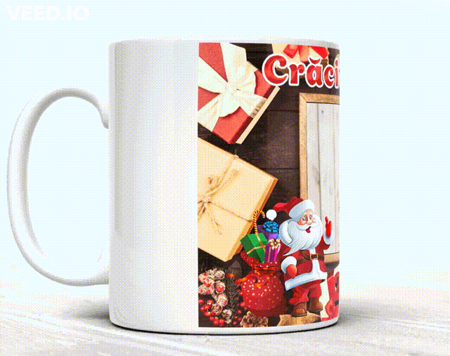 Cadouri de Craciun - Cana personalizata Craciun Fericit cu cadouri