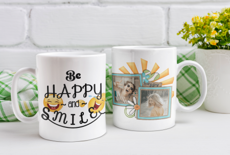 Cana personalizata cu mesaj - Be happy and smile [1]