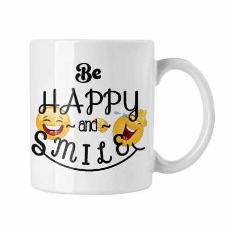 Cana personalizata - Cana personalizata cu mesaj - Be happy and smile