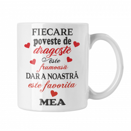 Cana personalizata - Cană personalizată cu poză și mesaj – Poveste de dragoste – cadou romantic