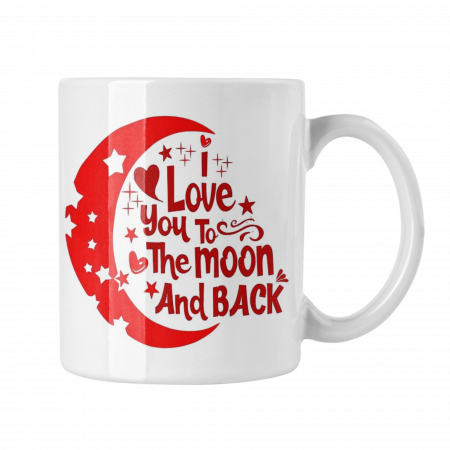 Cana personalizata - Cană personalizată cu poză – I LOVE YOU TO THE MOON – cadou romantic