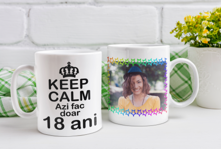 Cana personalizata cu poza / mesaj - Azi fac 18 ani [3]