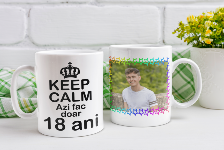 Cana personalizata cu poza / mesaj - Azi fac 18 ani [2]