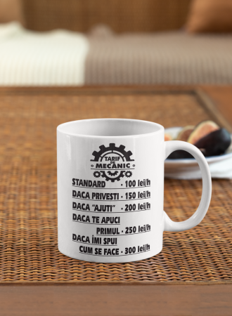 Cana personalizata cu poza / mesaj - Tarif de mecanic [2]
