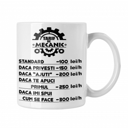 Cana personalizata - Cana personalizata cu poza / mesaj - Tarif de mecanic
