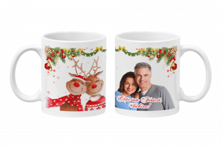 Cana personalizata - Cana personalizata cu poza - Craciun Fericit, Iubire