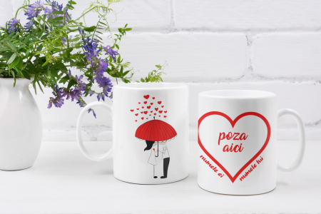 Cana personalizata cu poza si mesaj - Dragoste sub umbrela [4]