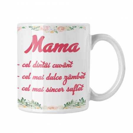 Cana personalizata - Cana personalizata cu poza - Mama, cel dintai cuvant