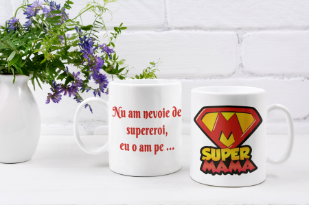 Cana personalizata - Cana personalizata cu poza si mesaj - SUPER-MAMA