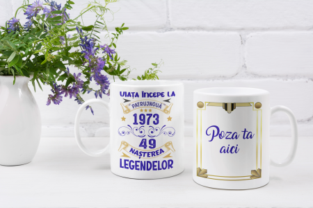 Cana personalizata cu poza si mesaj Viata incepe la 49 de ani [3]