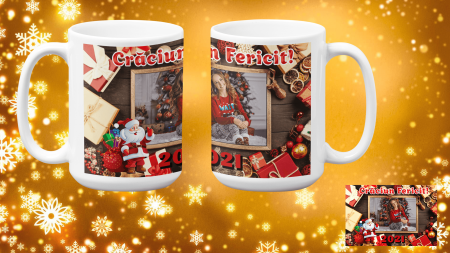 Cana personalizata Craciun Fericit cu cadouri [1]
